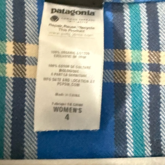 Patagonia Long-Sleeved FJord Flannel Shirt Organic Cotton Button Down Size 4 - Picture 3 of 5
